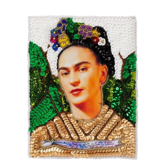 Sequin patch with the image of Frida Kahlo