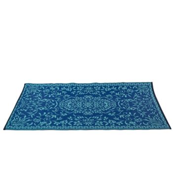 Blue polypropylene rug from India