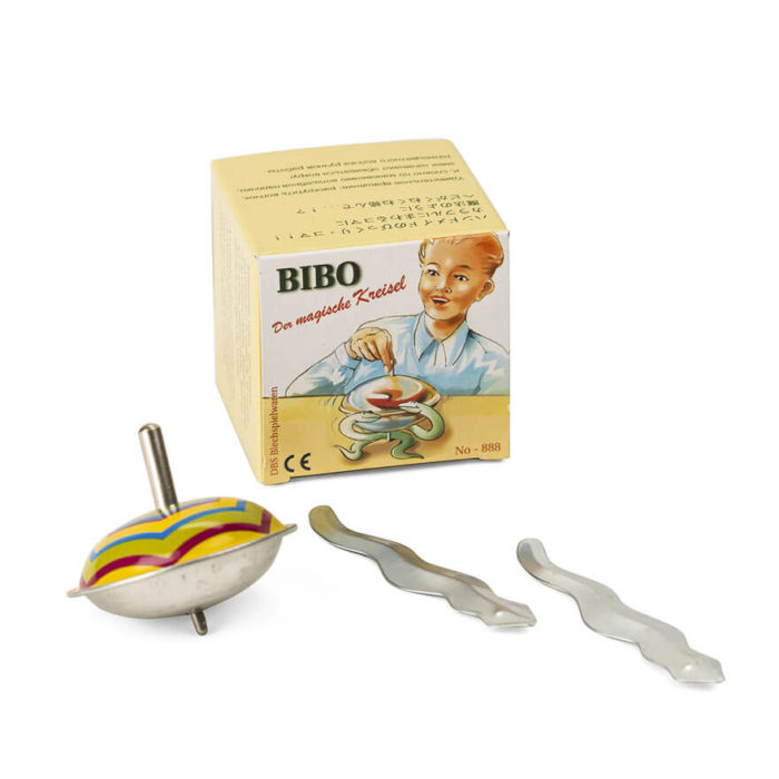 The Bibo magic spinning top is a classic German tin toy