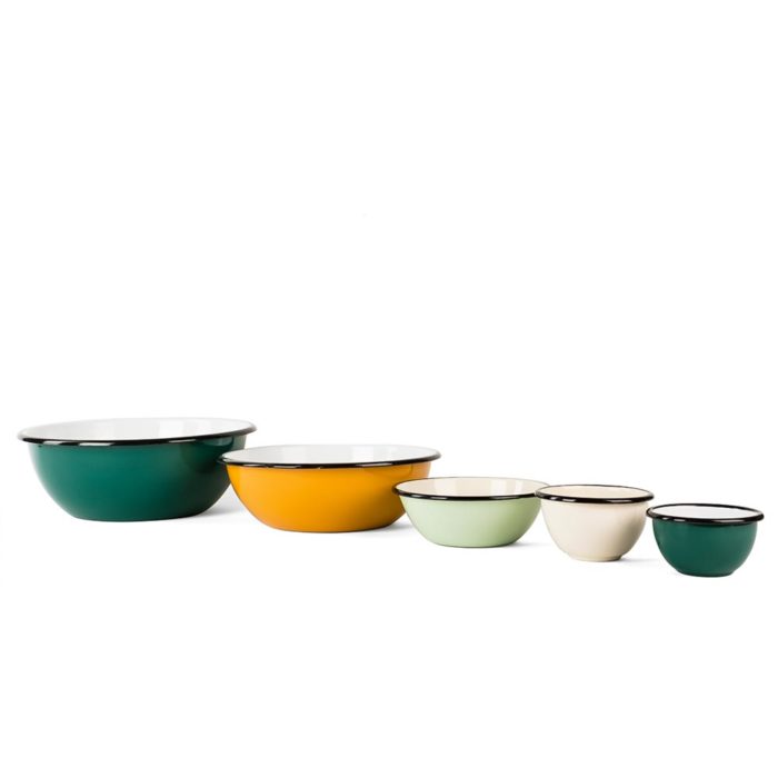 Set of enamel bowls from Ukraine