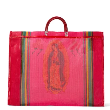 Red plastic mesh bag from Mexico
