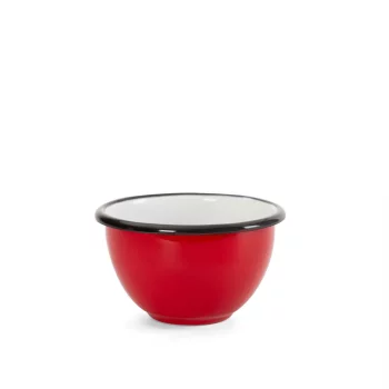 Enameled bowl with vitrified coating