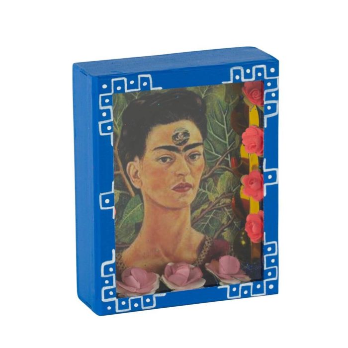 Nicho de madera con la imagen de Frida Kahlo