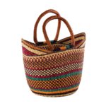 African ethnic decorative baskets made with straw.
