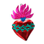 Typical Mexican handicraft in the shape of metal heart