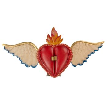 Milagro winged heart ornament with windows