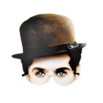 Party custome with paper mask - Charles Chaplin
