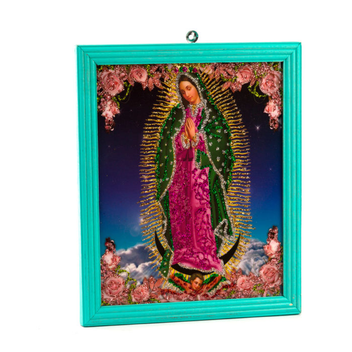 Kitschy Guadalupe framed picture