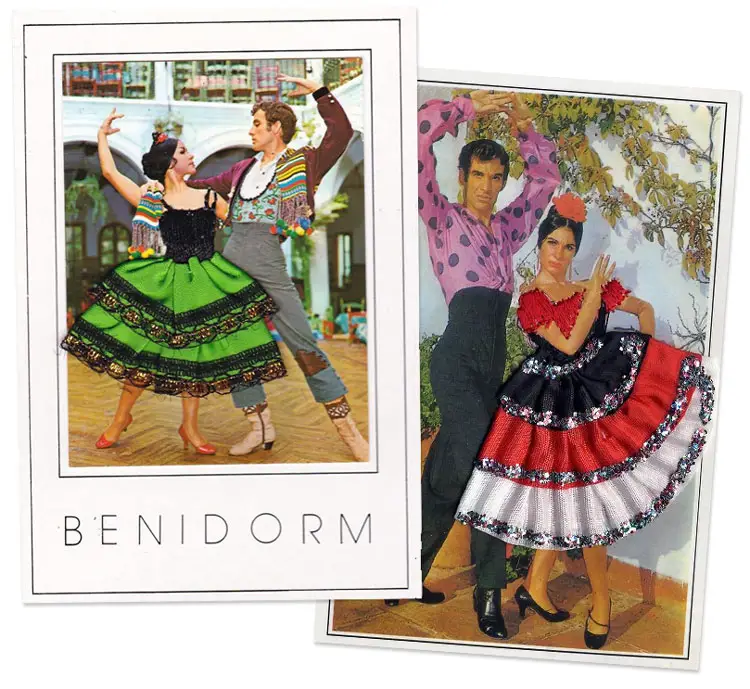 Postales vintage de inspiración flamenca