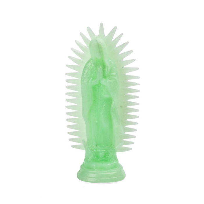 Glow-in-the-dark figurine of the Lady of Guadalupe