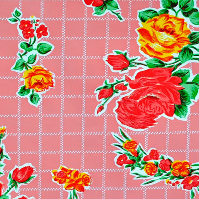 Tablecloth with flower patterns made in Mexico