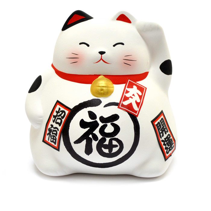 Maneki Neko Lucky Cat Japonés Asiático fortuna haciendo señas Cufflinks Gemelos Conjunto