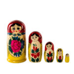 Traditional matryoshka from Russia with floral designs