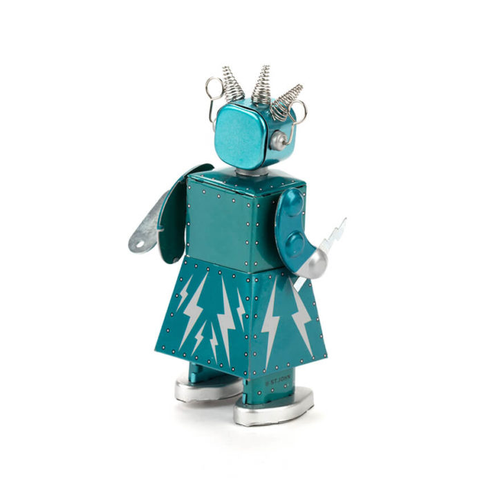 ELECTRA ROBOT 5.5" Saint St John Wind Up Tin Toy Collectible Retro Space Girl 