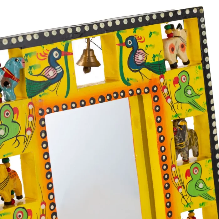 Hand painted wooden mirror made in India