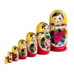 Traditional Russian nesting dolls with flower patterns
