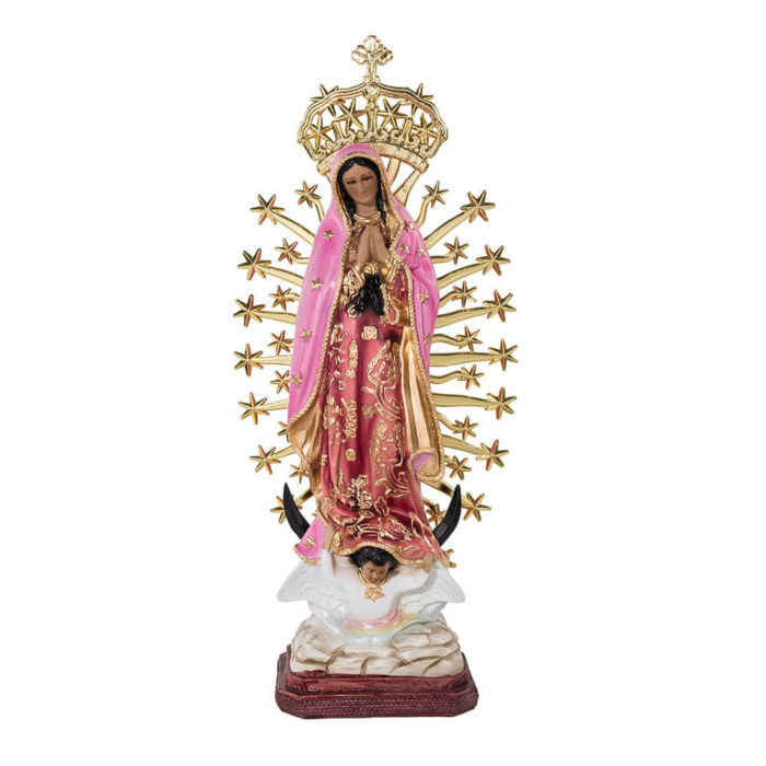 Imagen de la Virgen de Guadalupe en color rosa